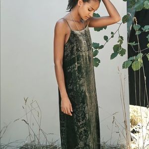 Velvet slip dress, Anthropologie, size S, moss, NWT